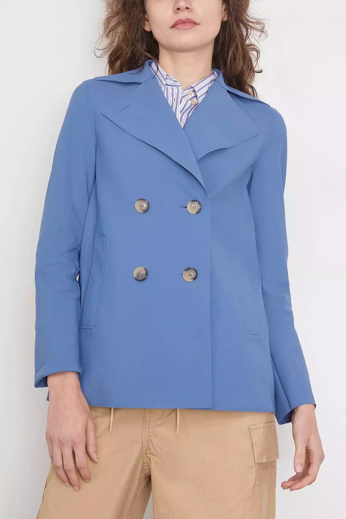 Scuba Peacoat in Denim Blue