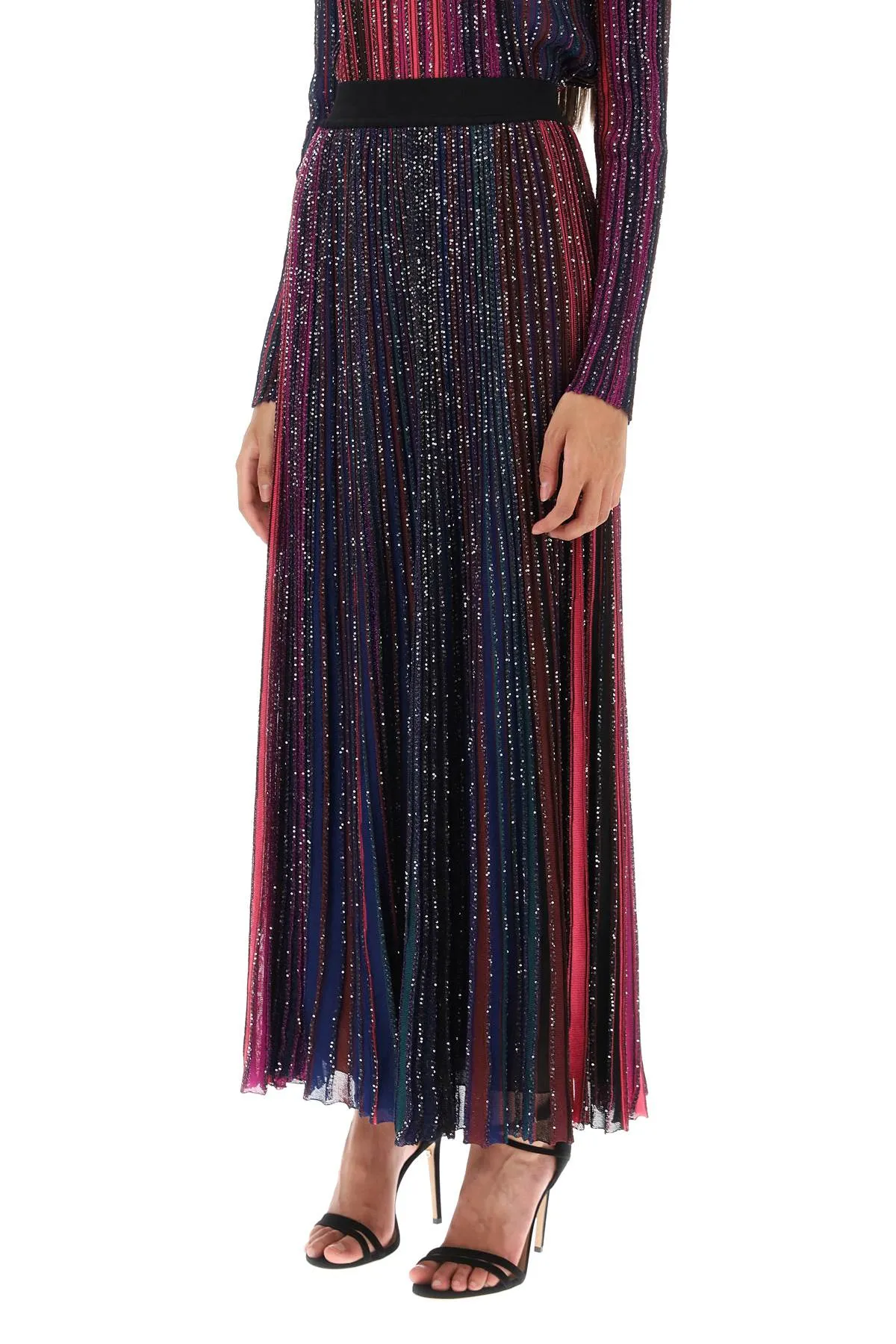 Sequined Knit Maxi Skirt