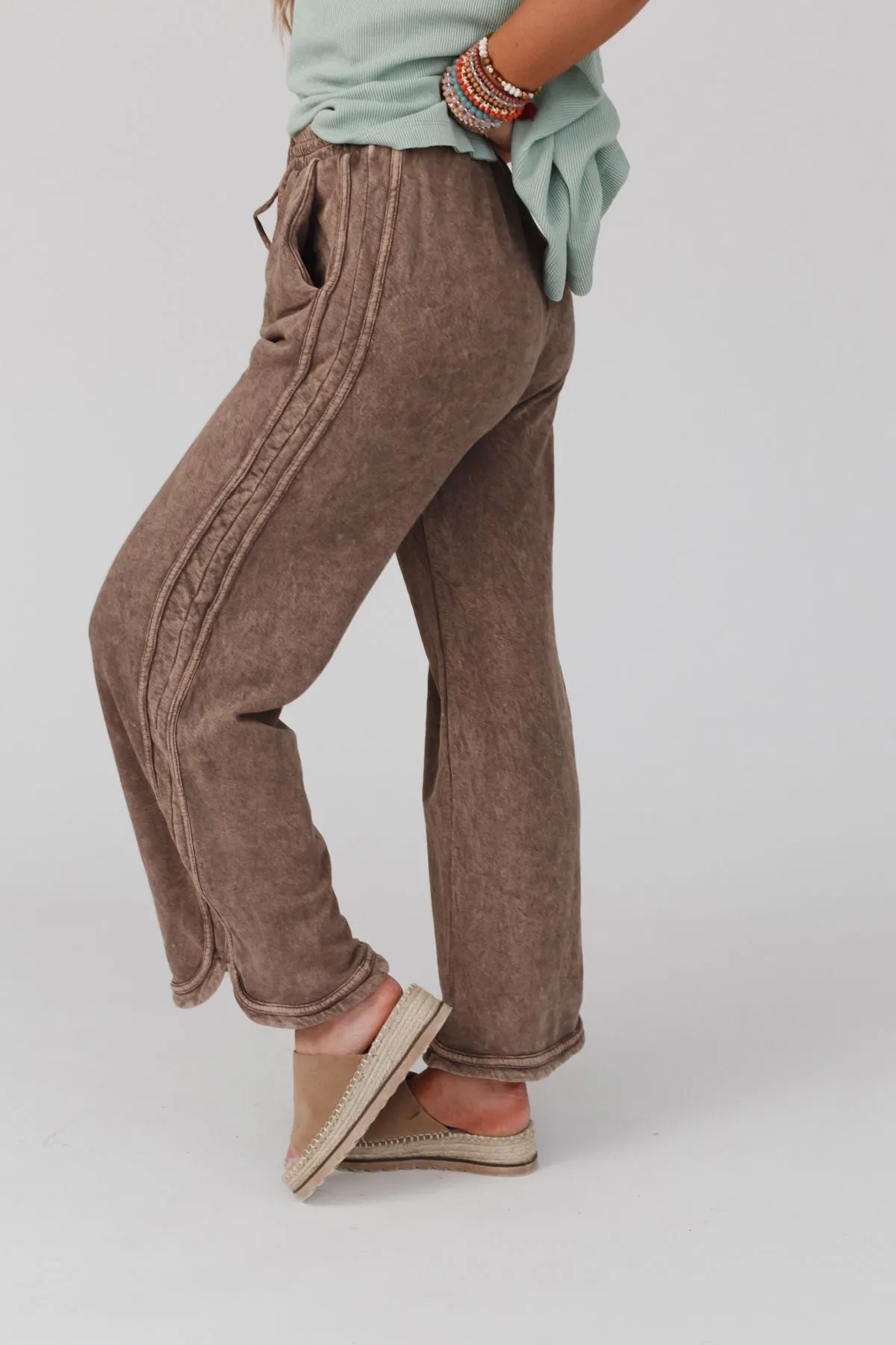 So Comfy Wide Leg Pant Full Length - Mocha