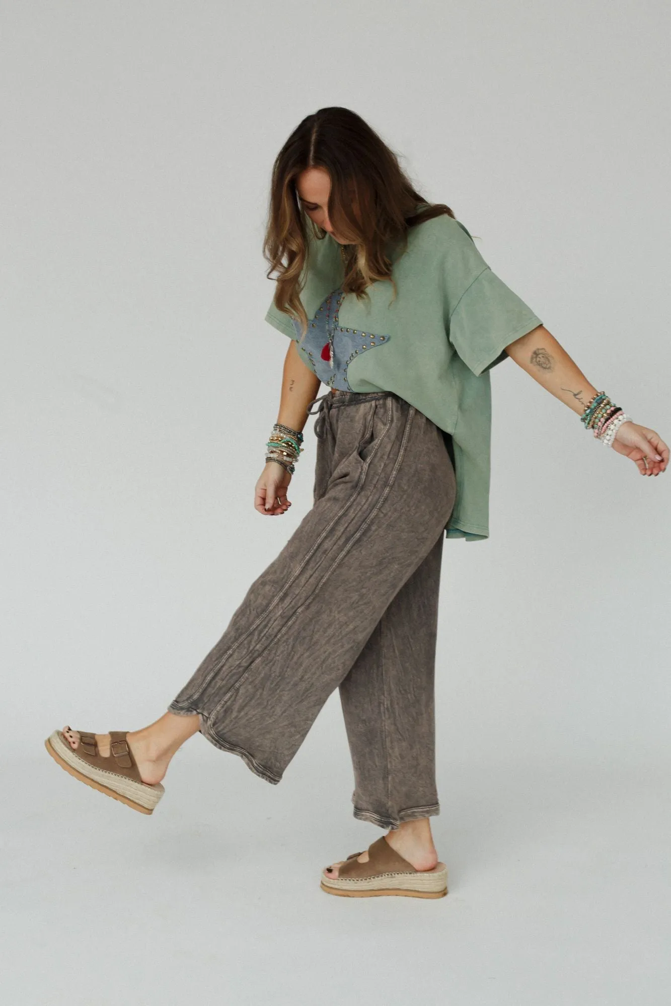 So Comfy Wide Leg Pant Petite Length - Gray