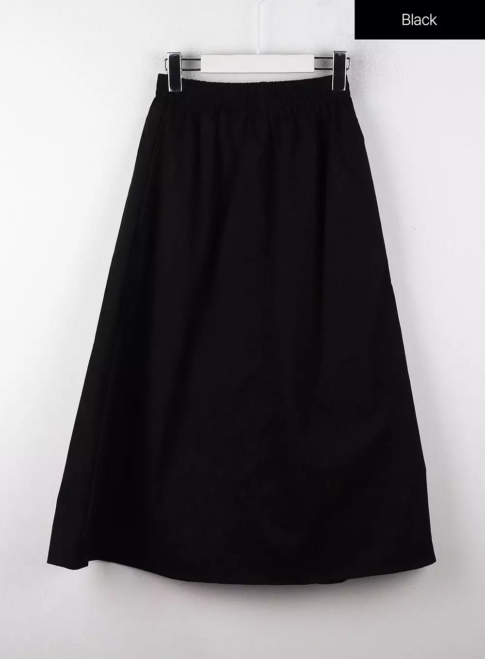 Solid Elastic Waist Maxi Skirt OJ302