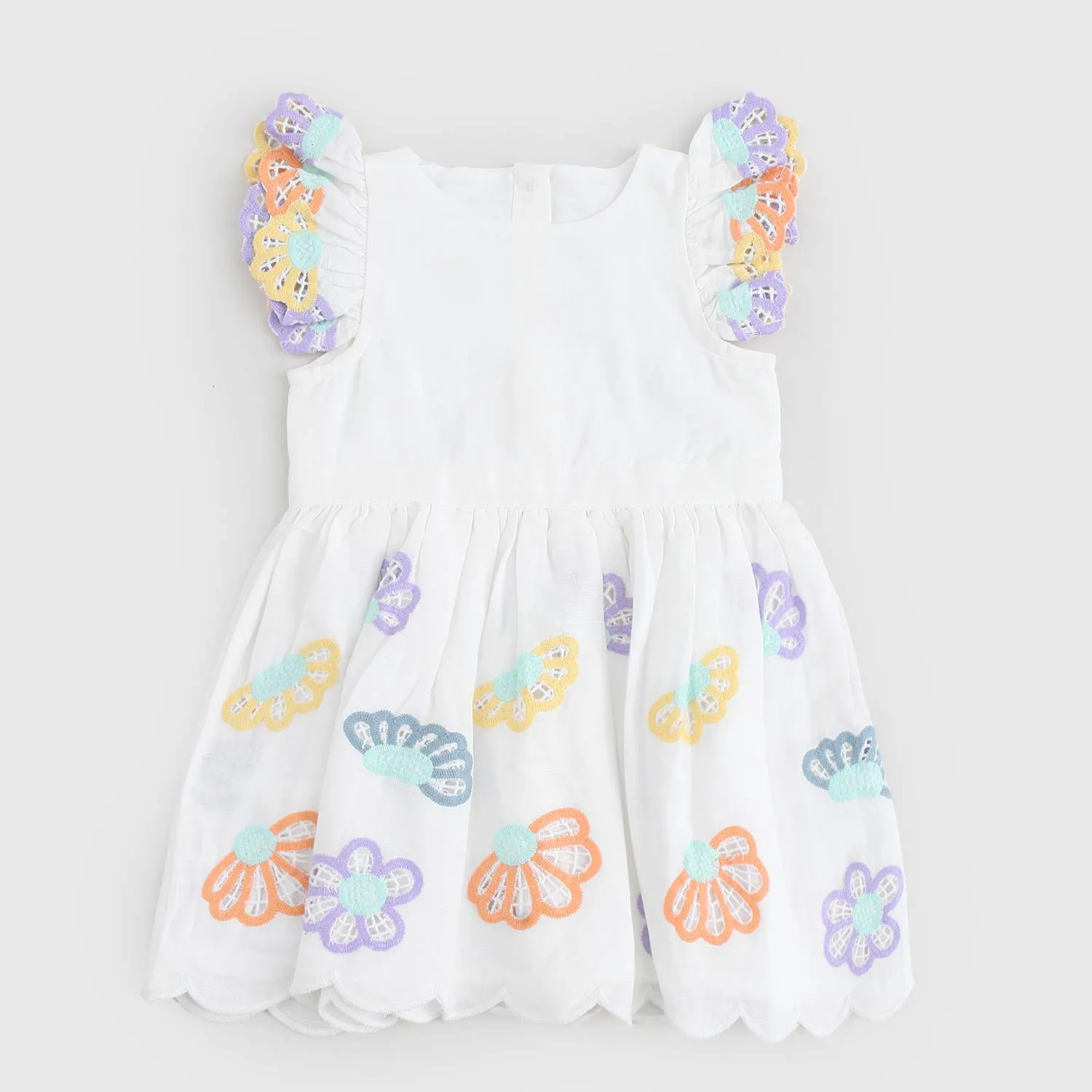 Stella Mccartney Baby Girl White Dress With Flowers