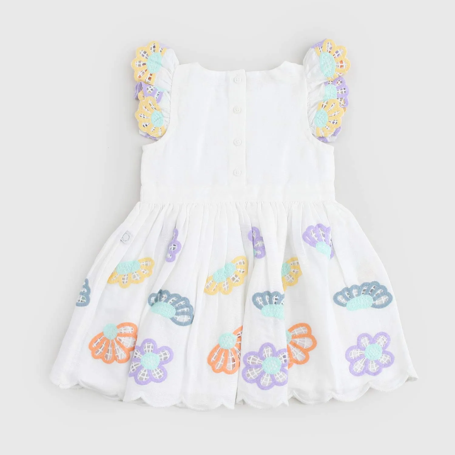 Stella Mccartney Baby Girl White Dress With Flowers