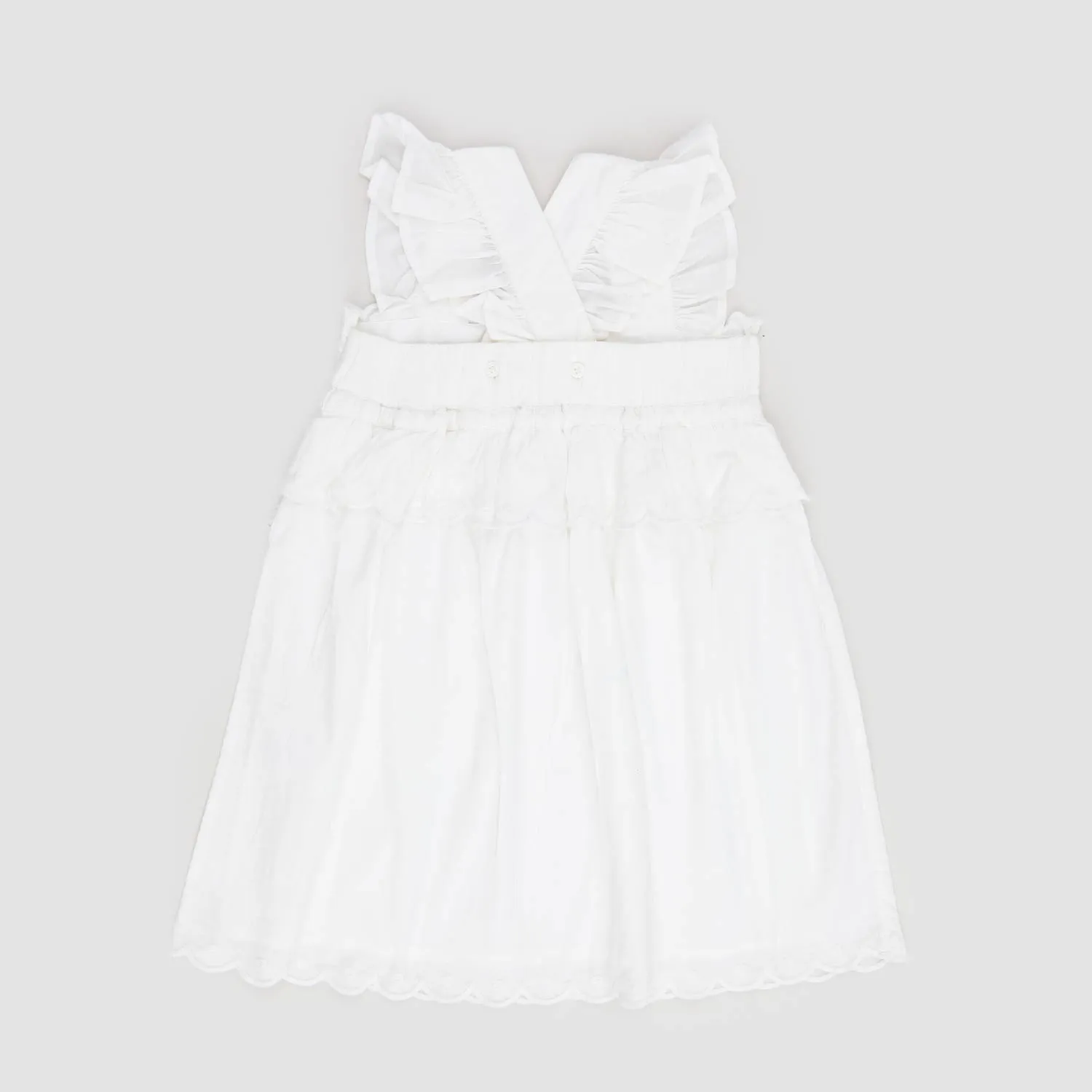 Stella Mccartney White Dress With Fringes For Baby Girls