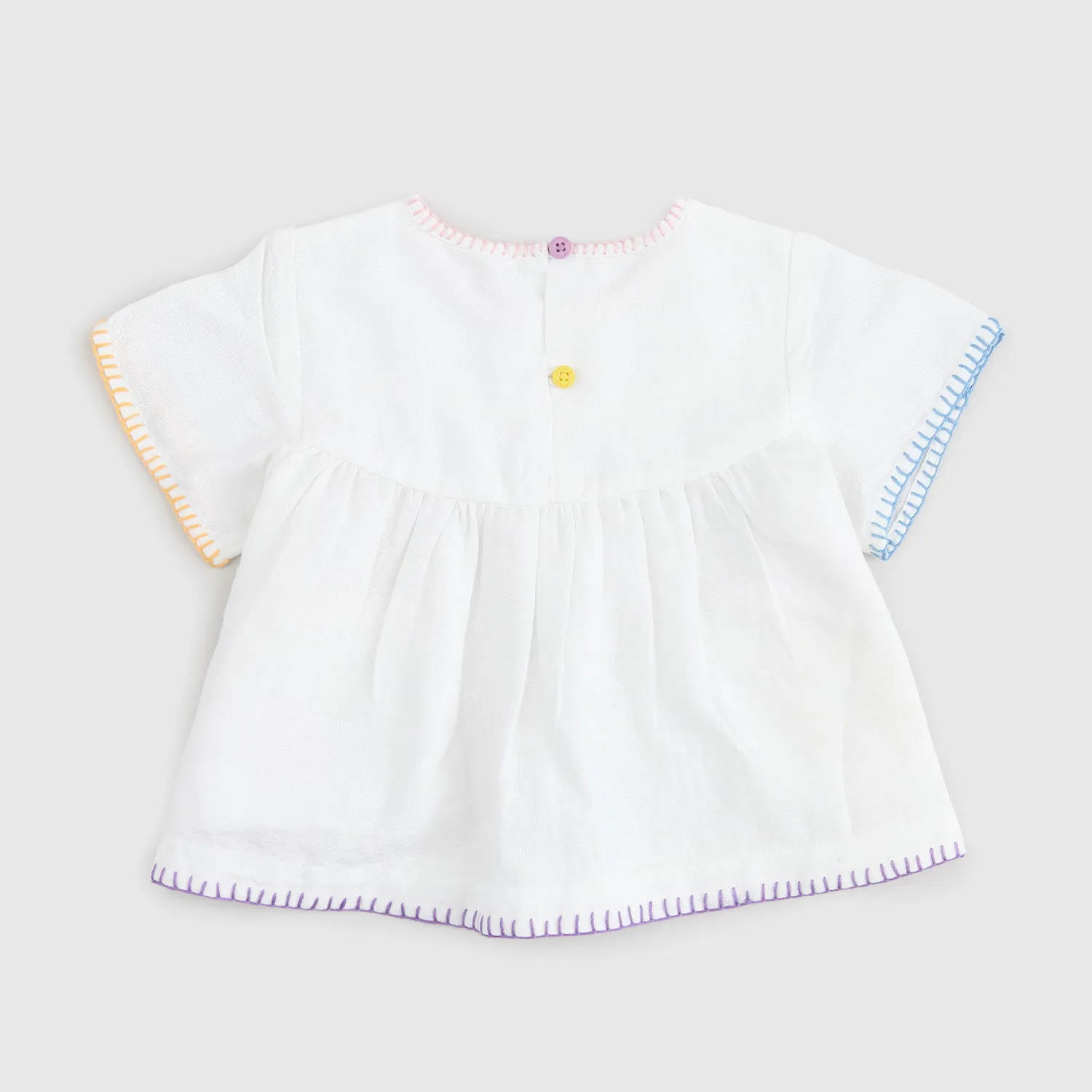 Stella Mccartney White Multicolored Dress For Baby Girls