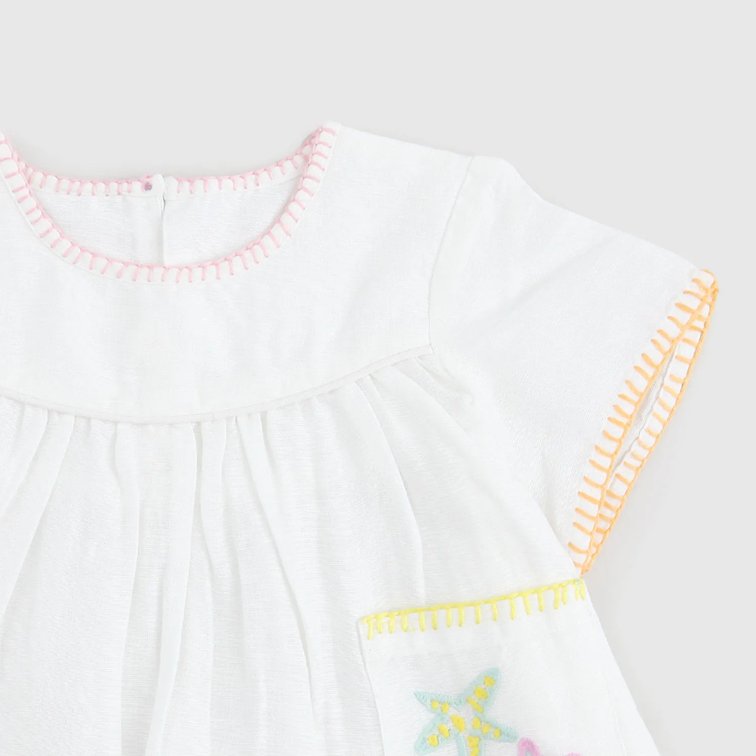 Stella Mccartney White Multicolored Dress For Baby Girls