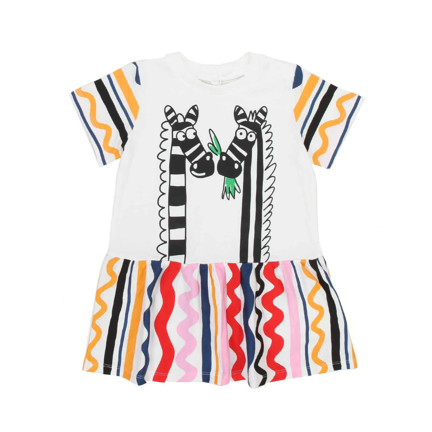 Stella Mccartney Zebra White And Multicolor Girl Dress