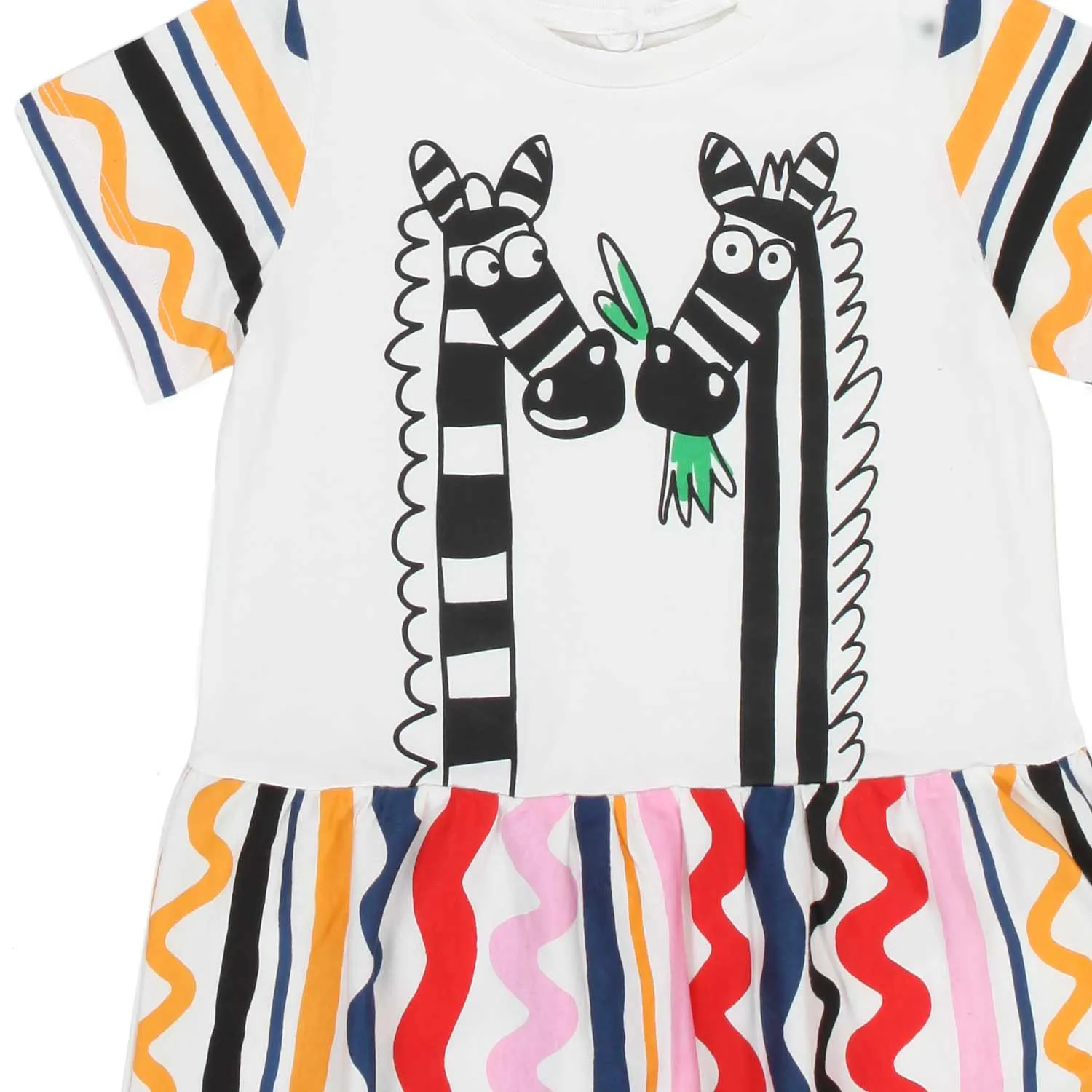 Stella Mccartney Zebra White And Multicolor Girl Dress