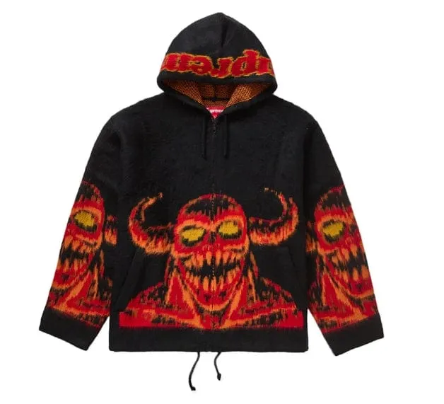 Supreme Toy Machine Hooded Zip Sweater - Black