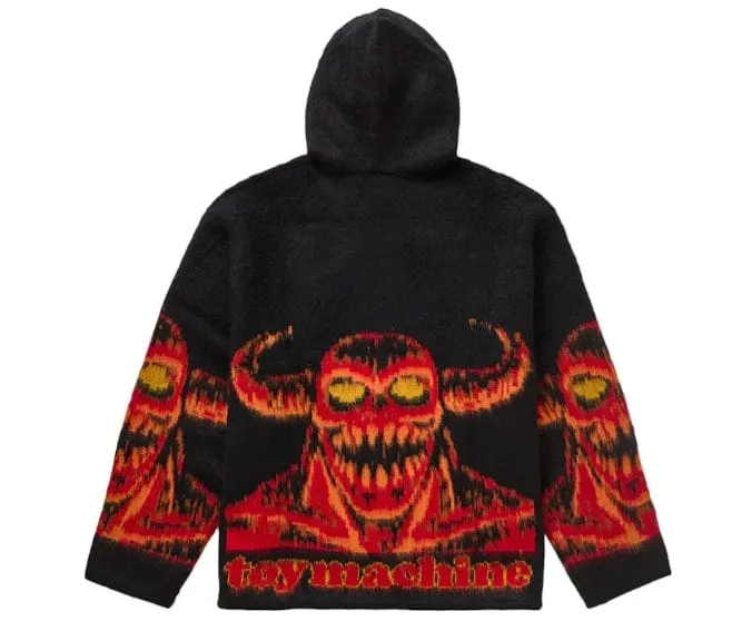 Supreme Toy Machine Hooded Zip Sweater - Black