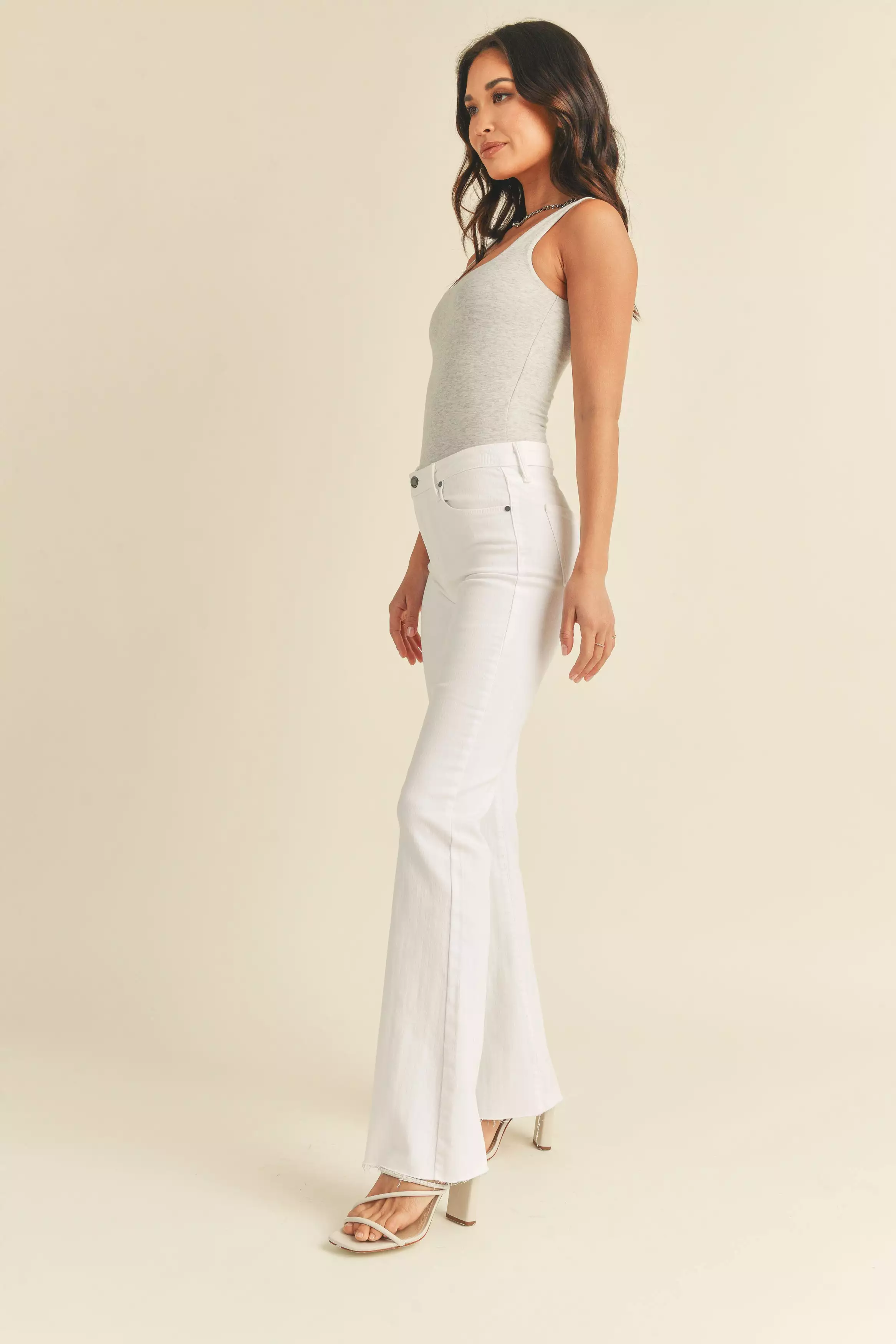 Sutton Flare Jeans White