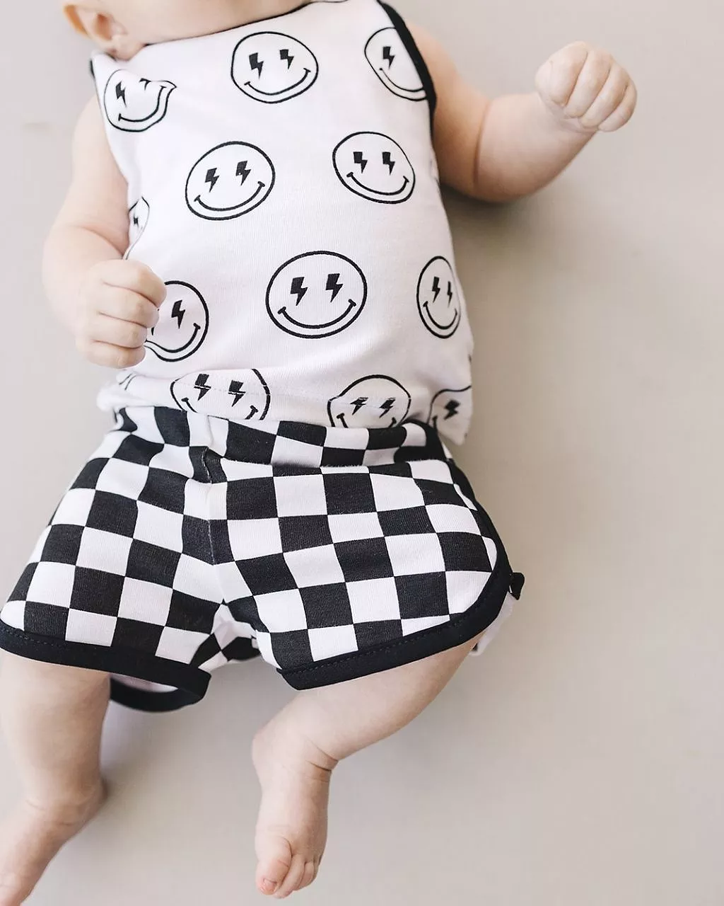 Tank & Shorts Set | Checkered Smiley