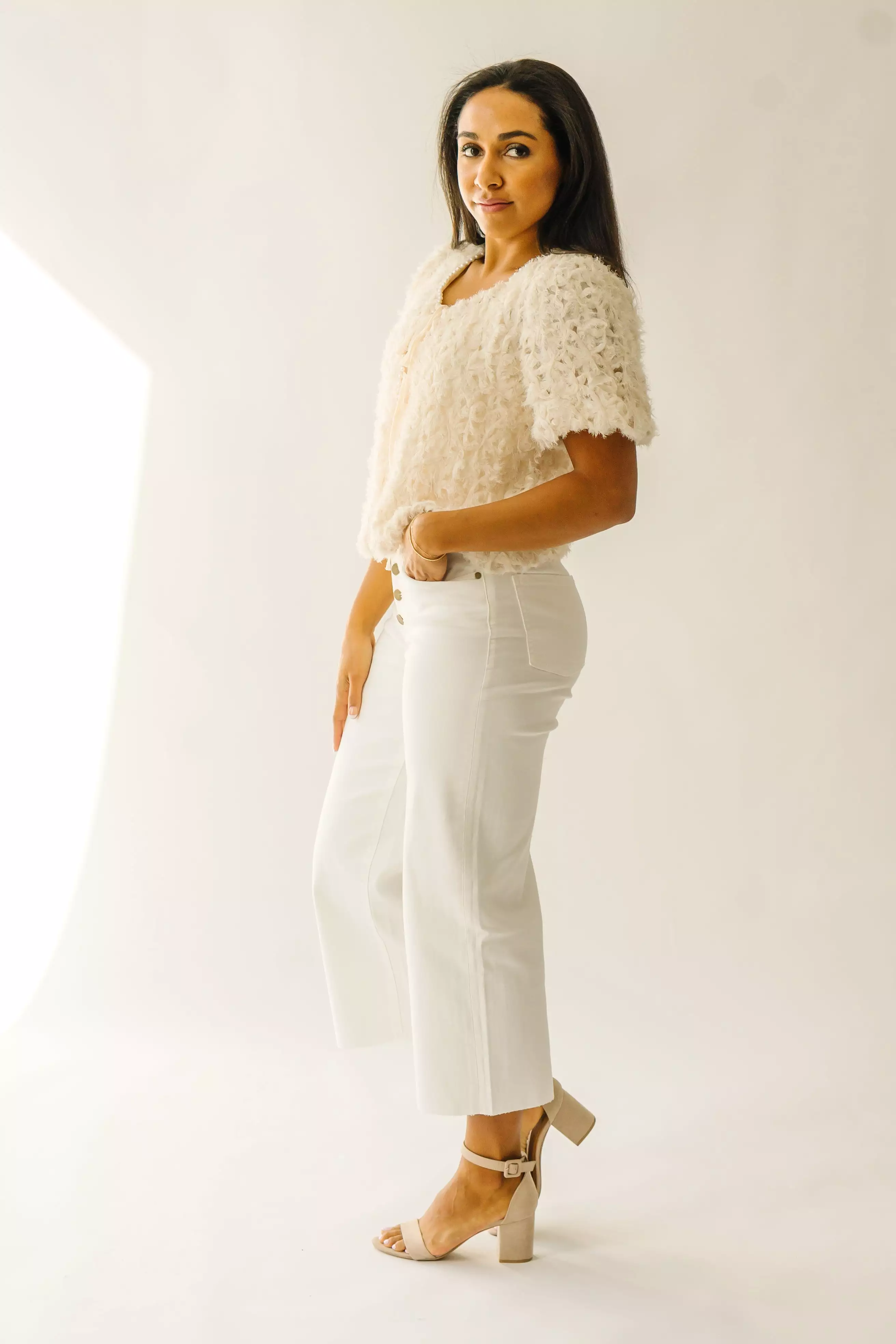 The Colbert Wide Leg Pant in White