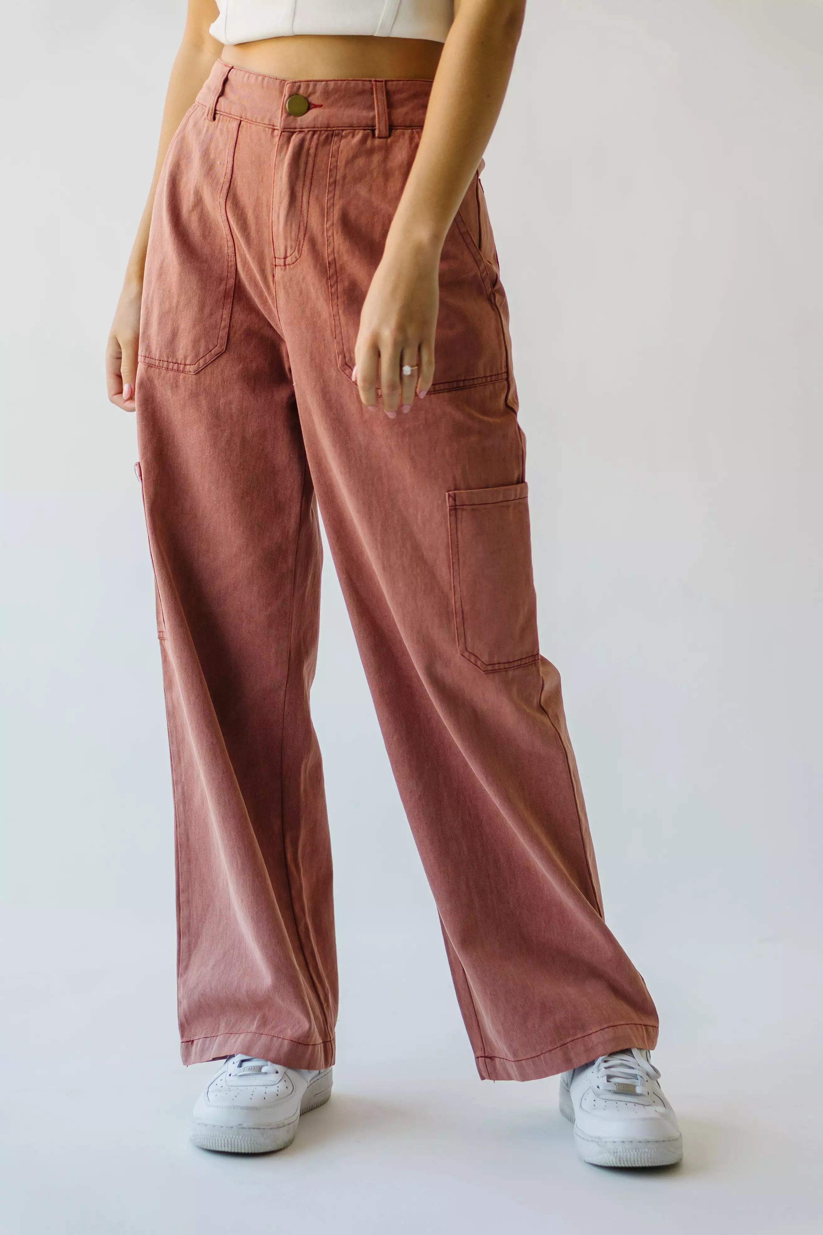 The Despain Wide Leg Pant in Washed Mauve