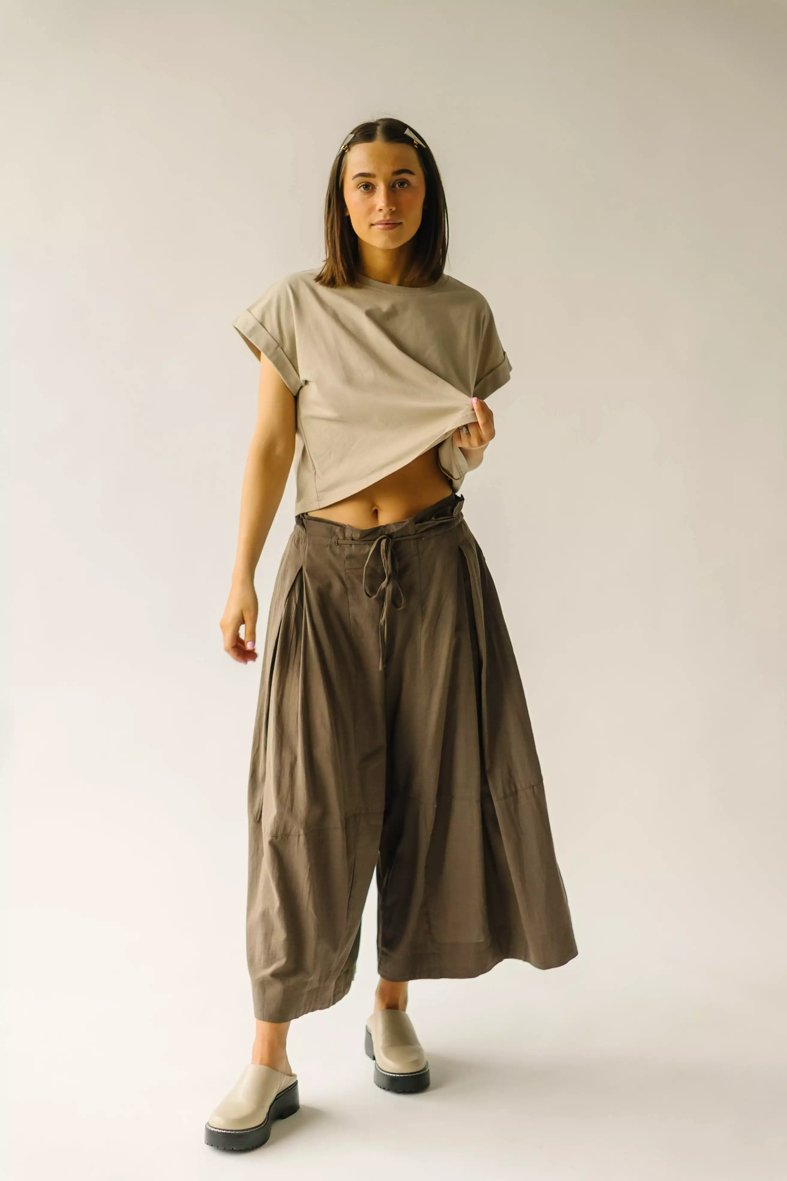 The Melhart Wide Leg Pant in Brown