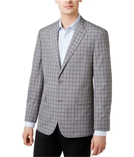 Tommy Hilfiger Mens Plaid Two Button Blazer Jacket, TW4