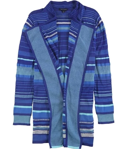 Tommy Hilfiger Womens Striped Open Front Cardigan Sweater