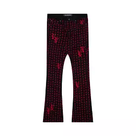 Valabasas “Asterisk” Black Stacked Flare Jeans