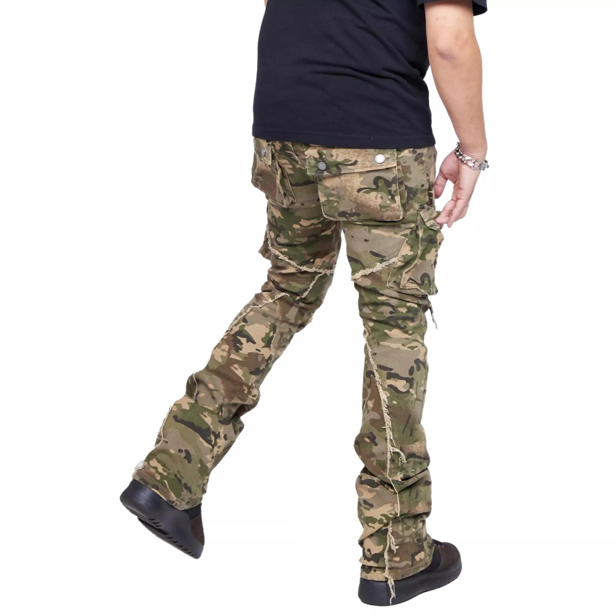 Valabasas Canteen Camo Stacked Flare Jeans