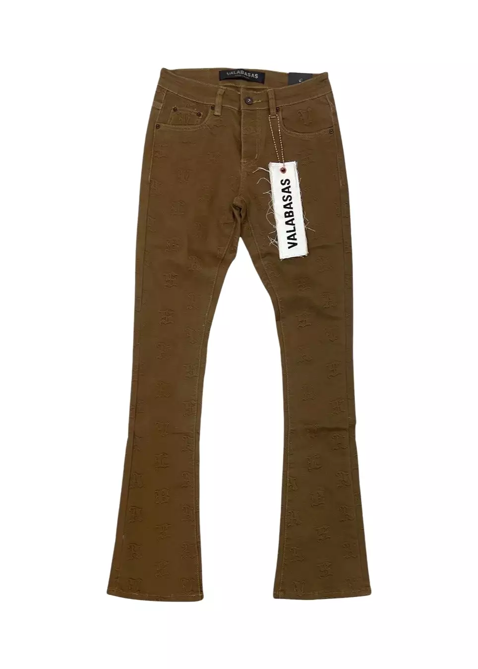 Valabasas “Frith” Brown Stacked Flare Jeans