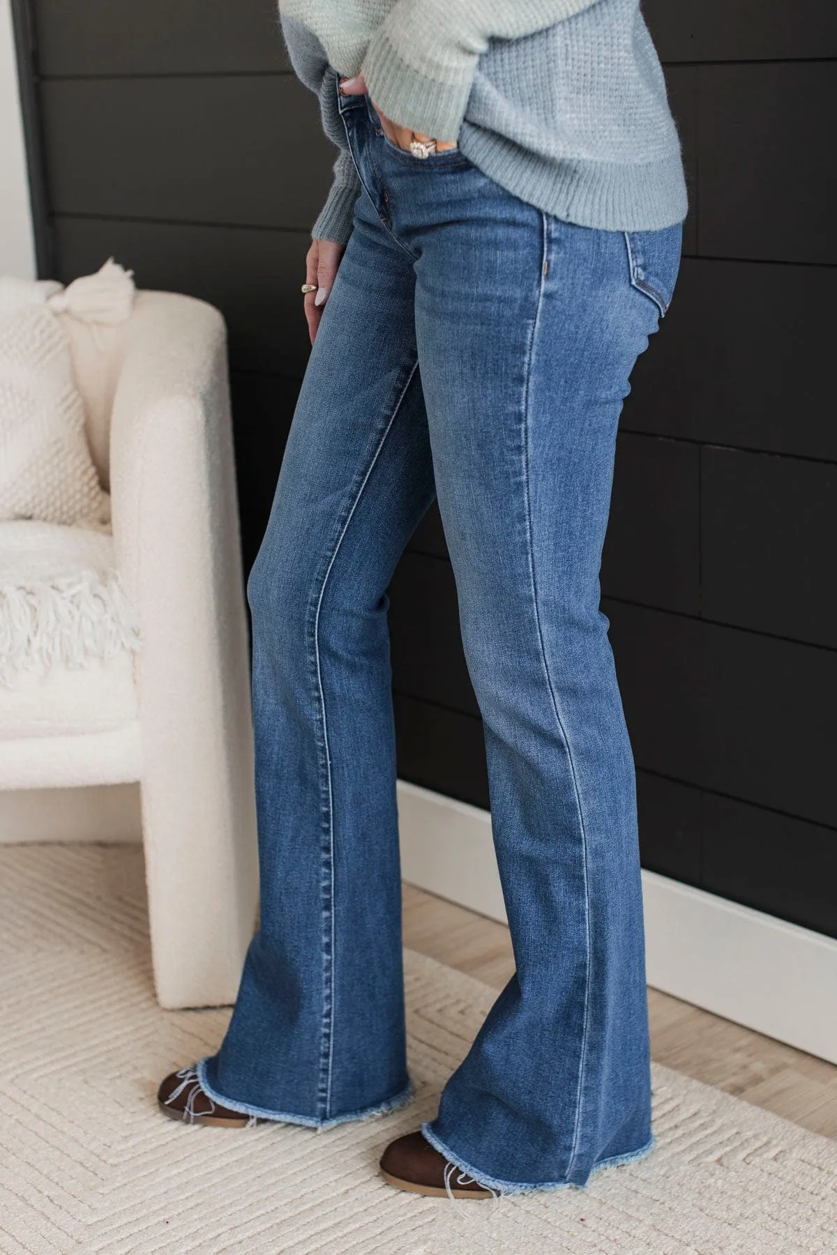 Vervet Mid-Rise Flare Jeans- Alana Wash