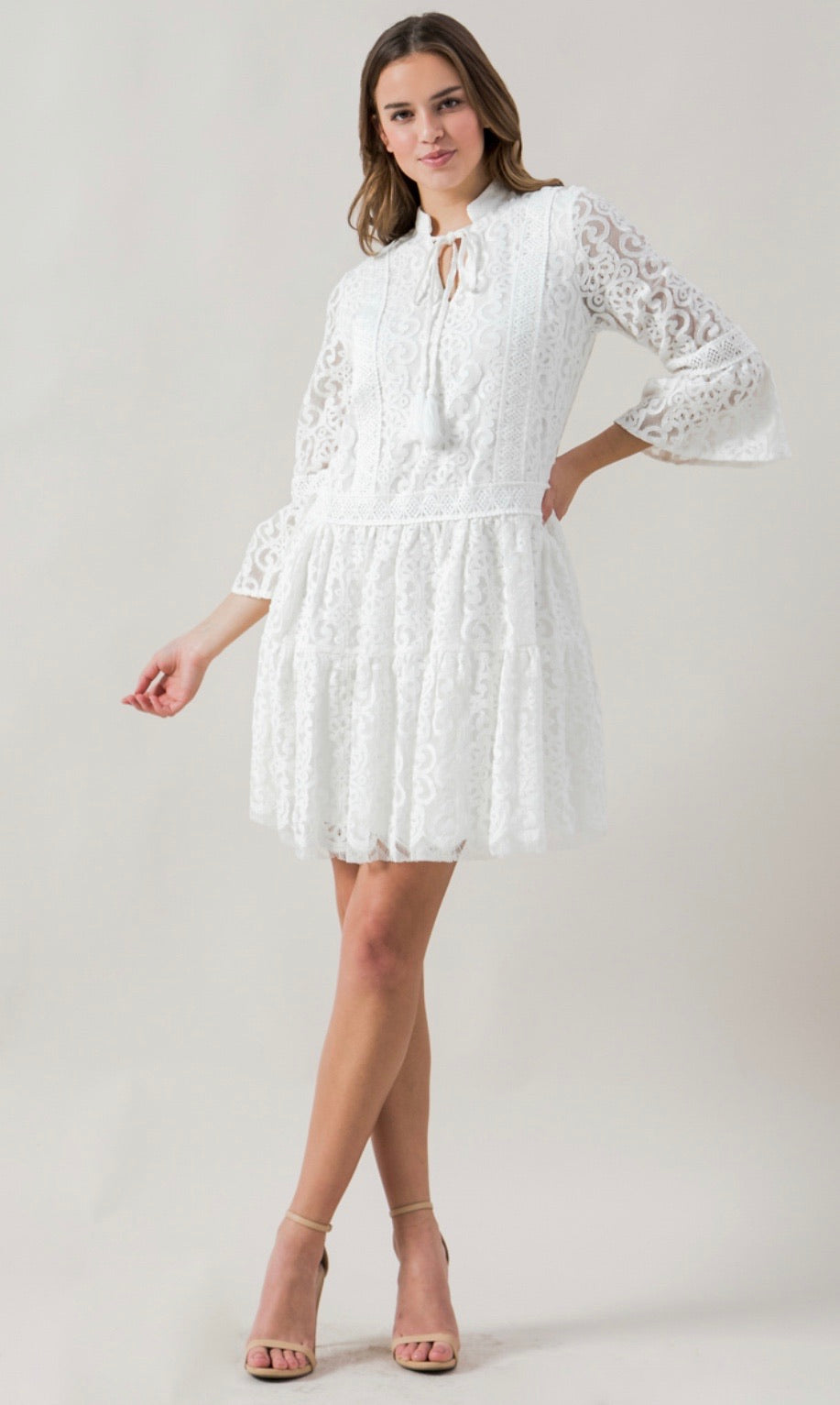 White Lace Babydoll Dress