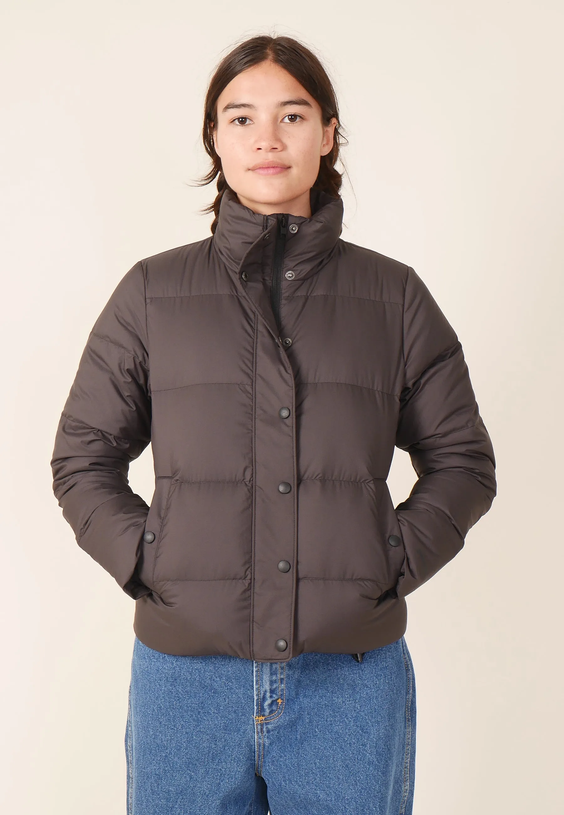 Womens Silent Down Jacket - black