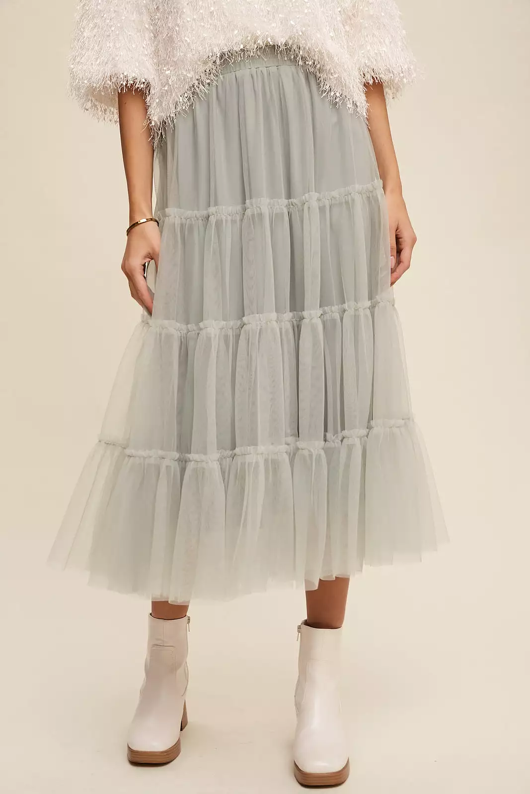 Your Favorite Tiered Mesh Flouncy Skirt