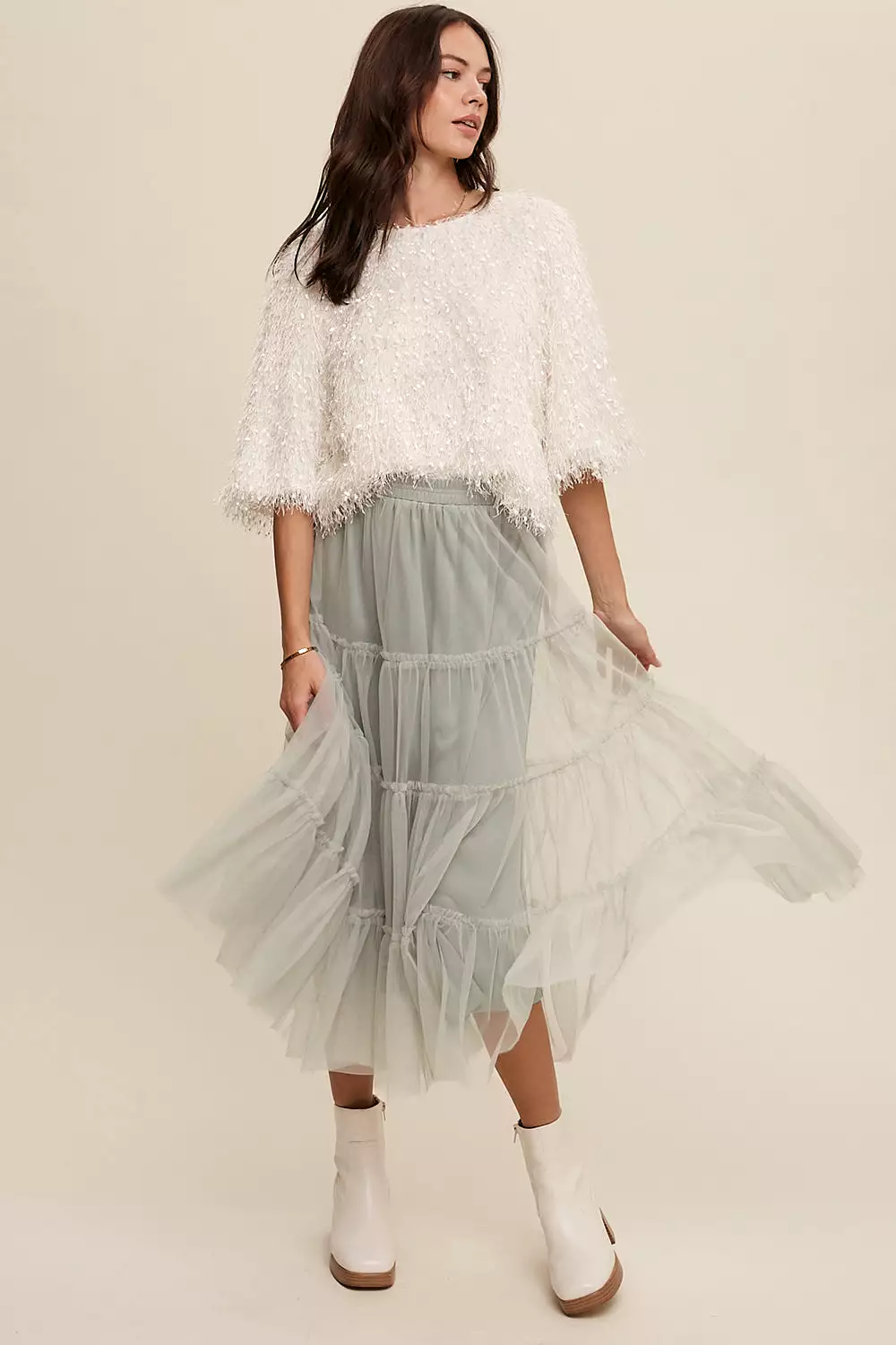 Your Favorite Tiered Mesh Flouncy Skirt