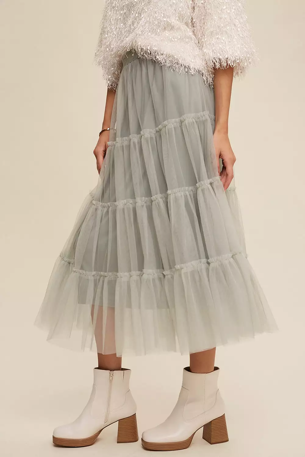 Your Favorite Tiered Mesh Flouncy Skirt